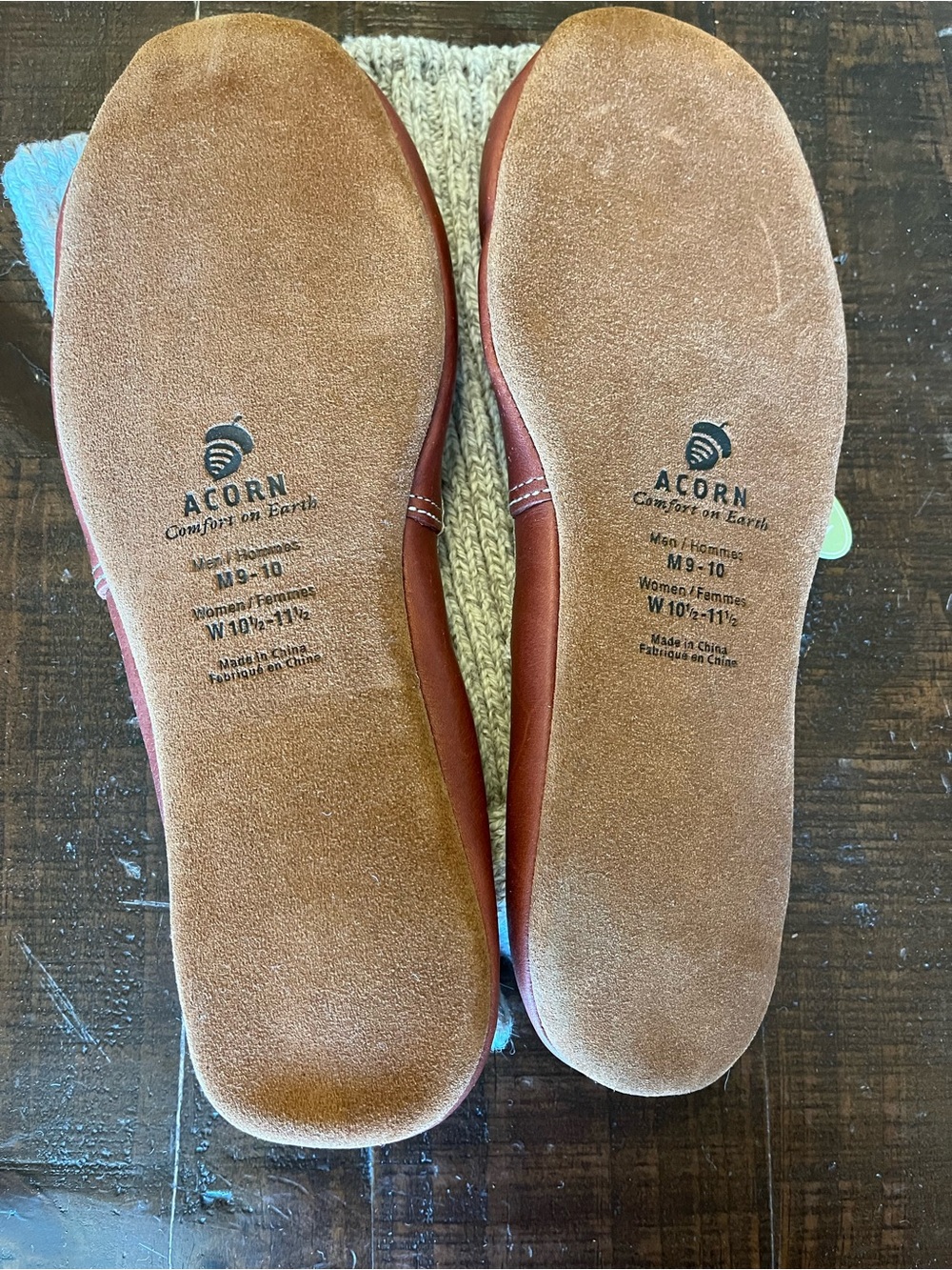 🧦🤎 NEW Acorn Original Ragg Wool Leather Slipper Socks | Comfort on Earth - Picture 3 of 6